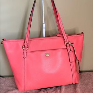 Coach Peyton Leather Jordan Double Zip Carryall tote/crossbody